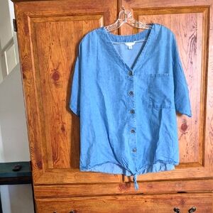 Time And Tru Chambray Button Down Shirt  XXL 20